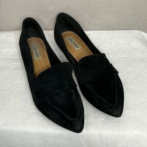 Steve Madden Womens Slip On Loafers Suede Size‎ 10 Black